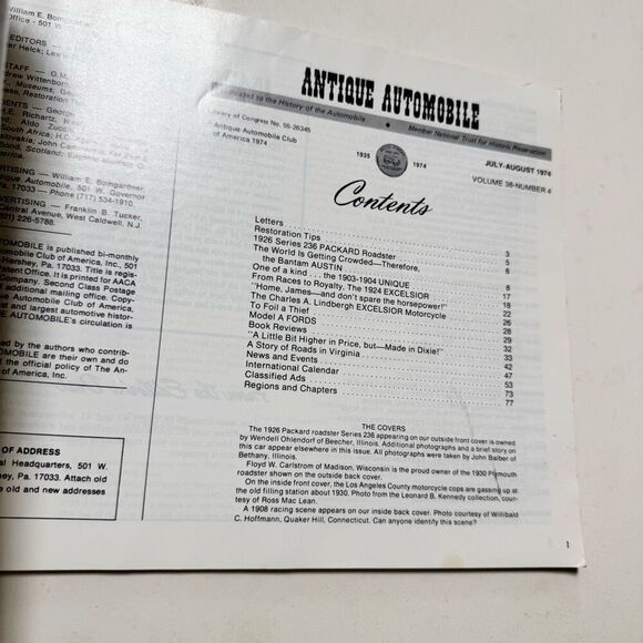 Antique Automobile 1974 Magazine July-August Volume 38 Issue 4 - Picture 3 of 5